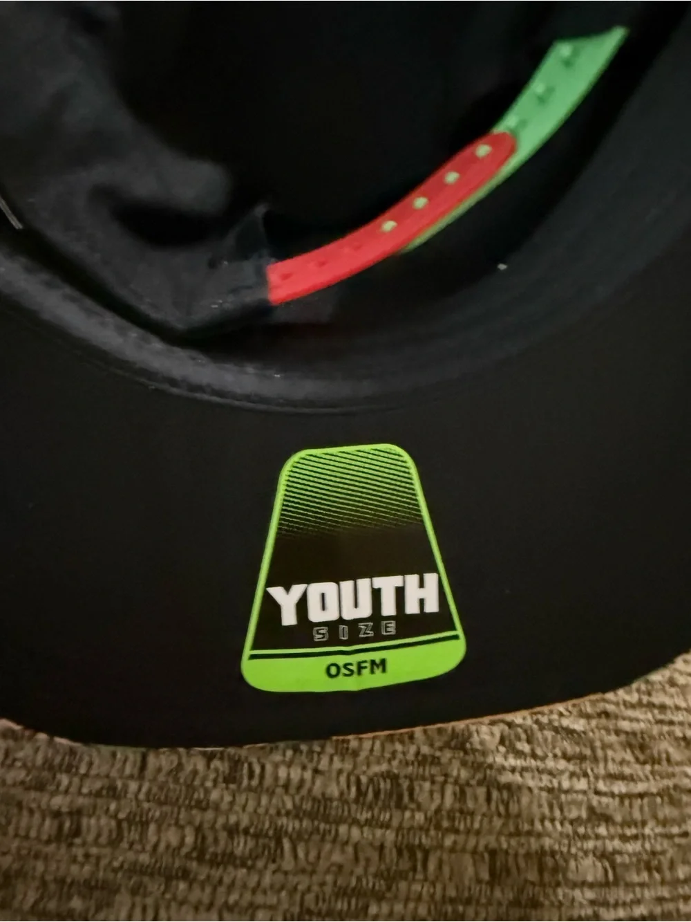 Kids Black Super Mario Snapback Hat‎ with Colorful Brim